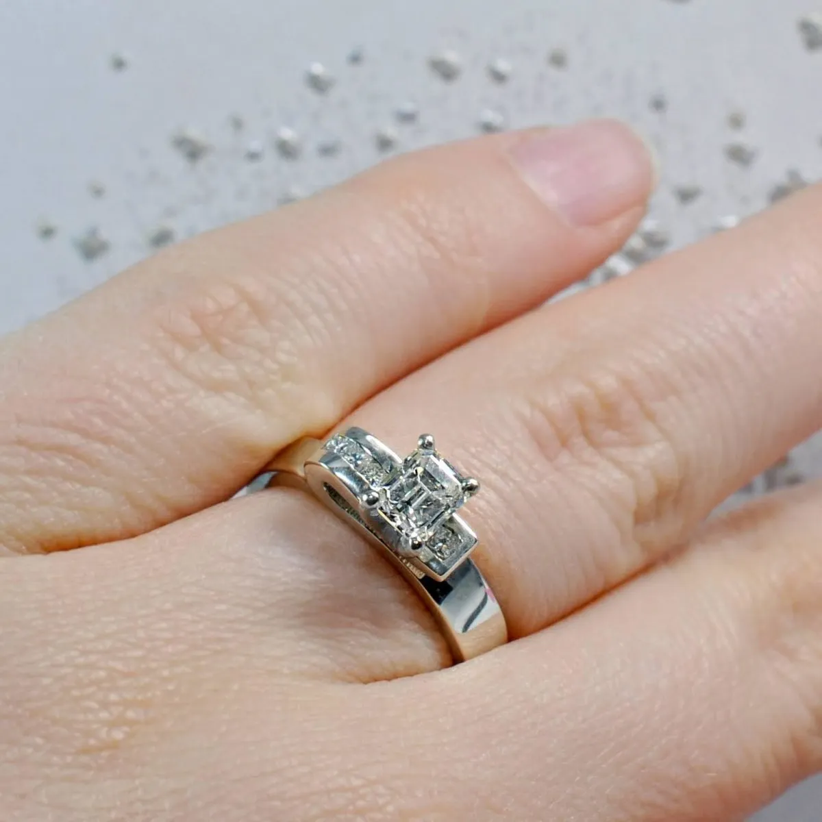 0.45-1.60 CT Princess & Emerald Cut Diamonds - Engagement Ring