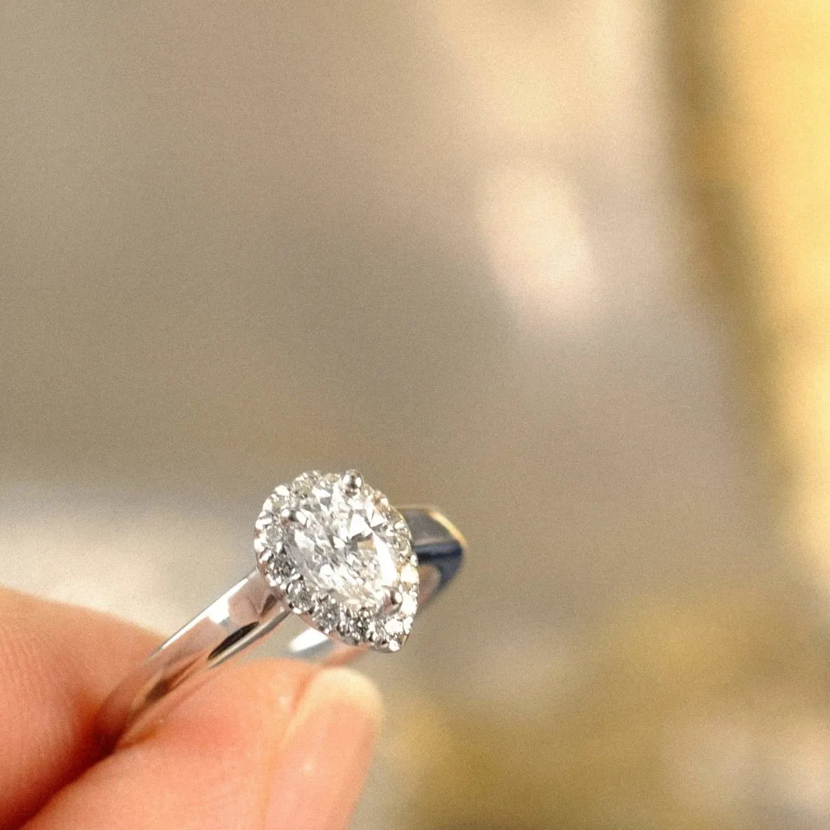 0.55-1.70 CT Round & Pear Cut Diamonds - Engagement Ring