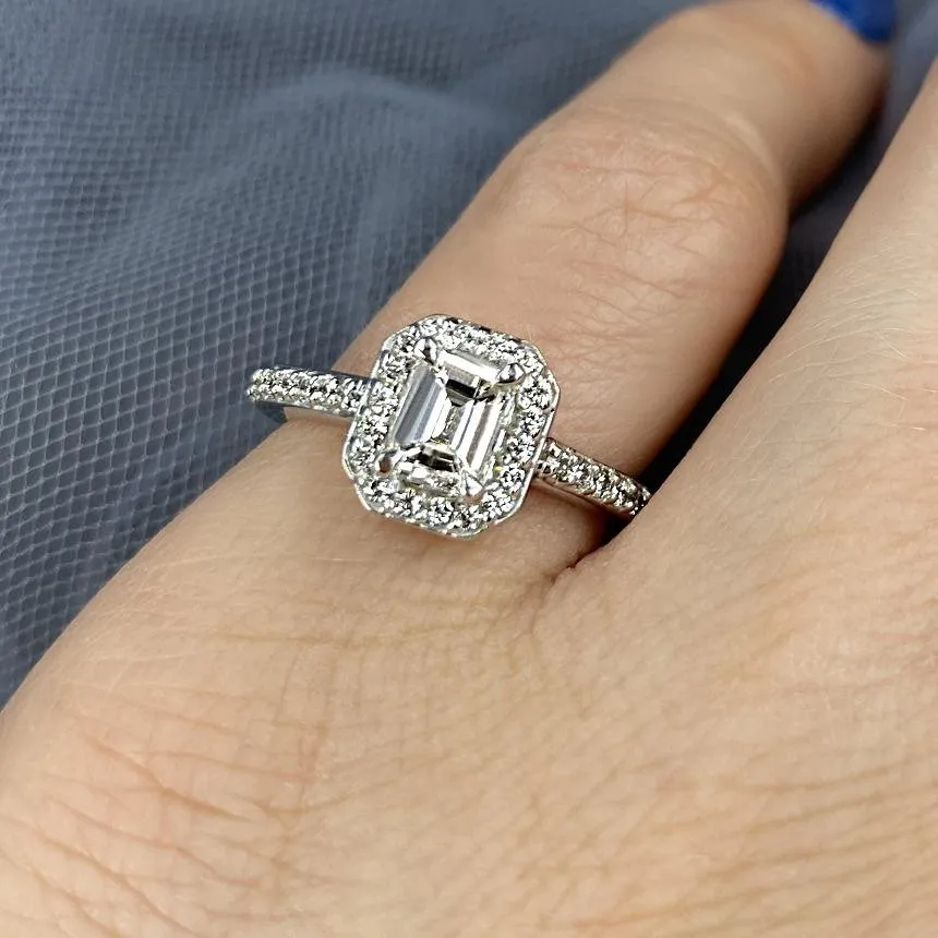 0.65-1.80 CT Round & Emerald Cut Diamonds - Engagement Ring