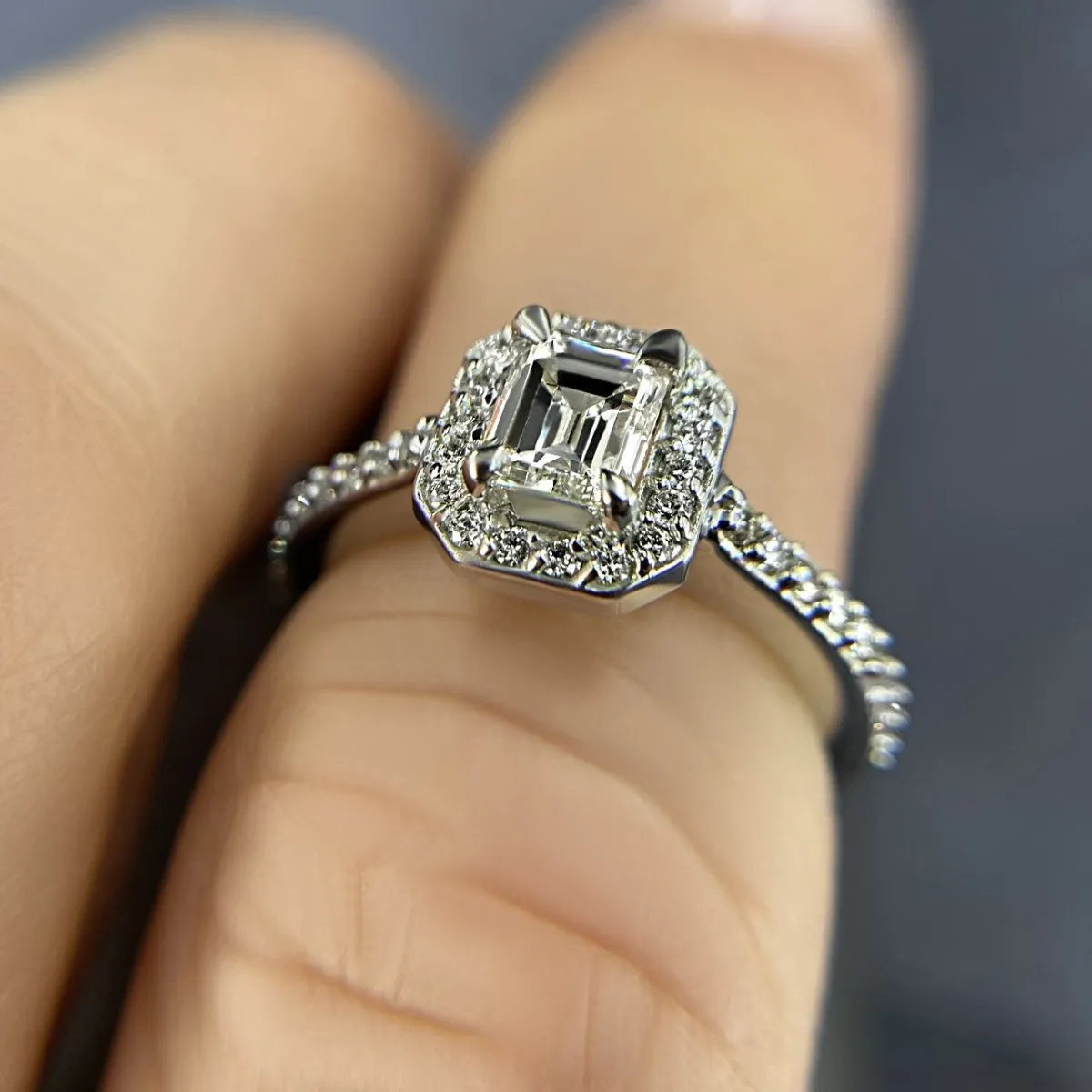 0.65-1.80 CT Round & Emerald Cut Diamonds - Engagement Ring