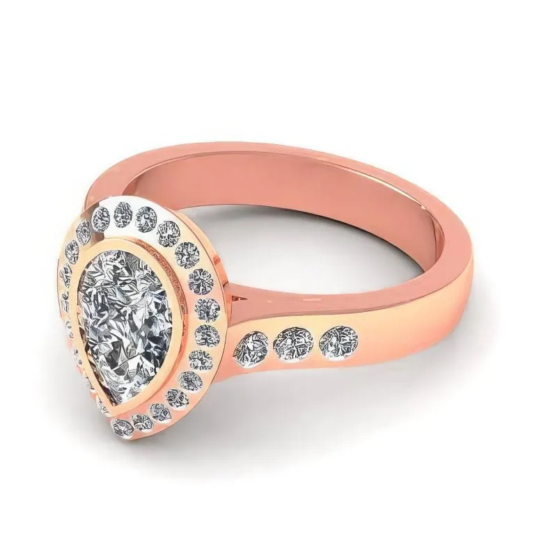 0.73-1.88 CT Round & Pear Cut Diamonds - Engagement Ring
