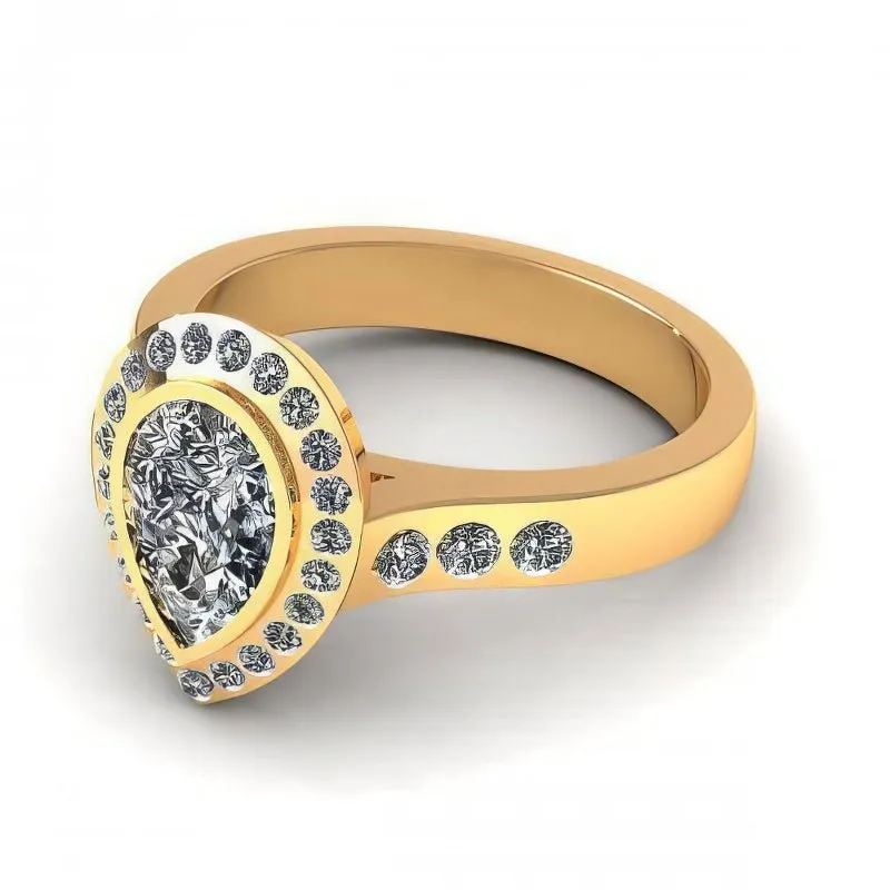 0.73-1.88 CT Round & Pear Cut Diamonds - Engagement Ring