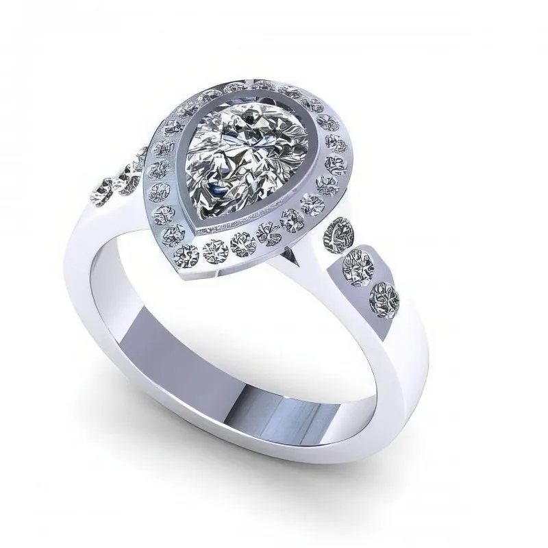0.73-1.88 CT Round & Pear Cut Diamonds - Engagement Ring