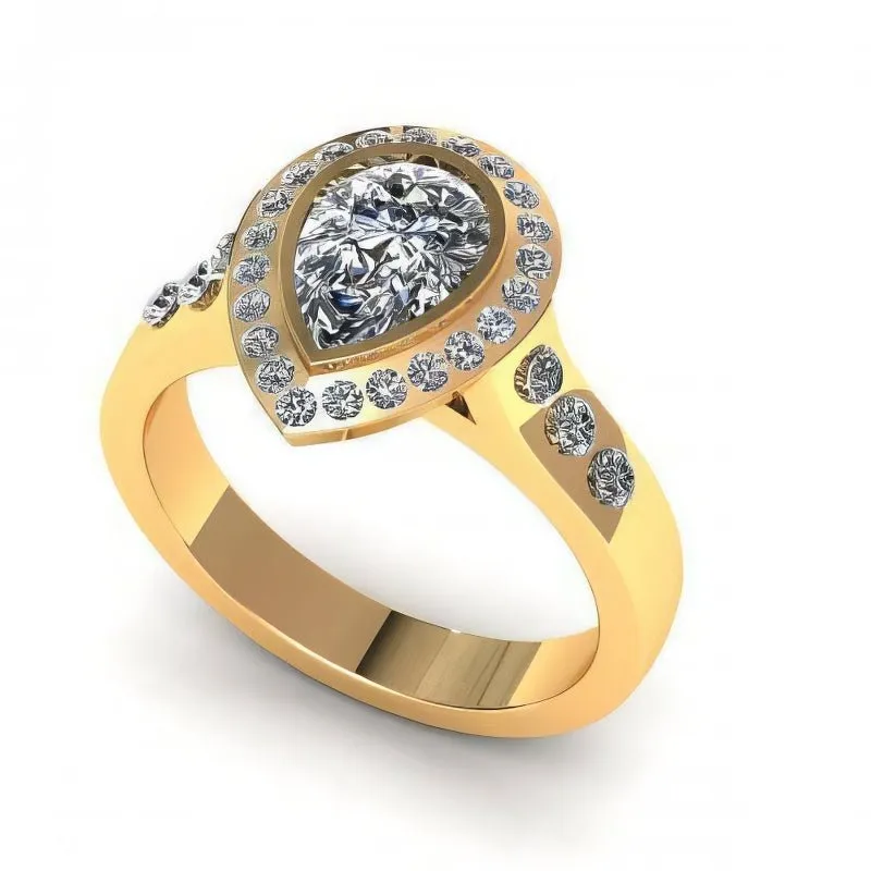 0.73-1.88 CT Round & Pear Cut Diamonds - Engagement Ring