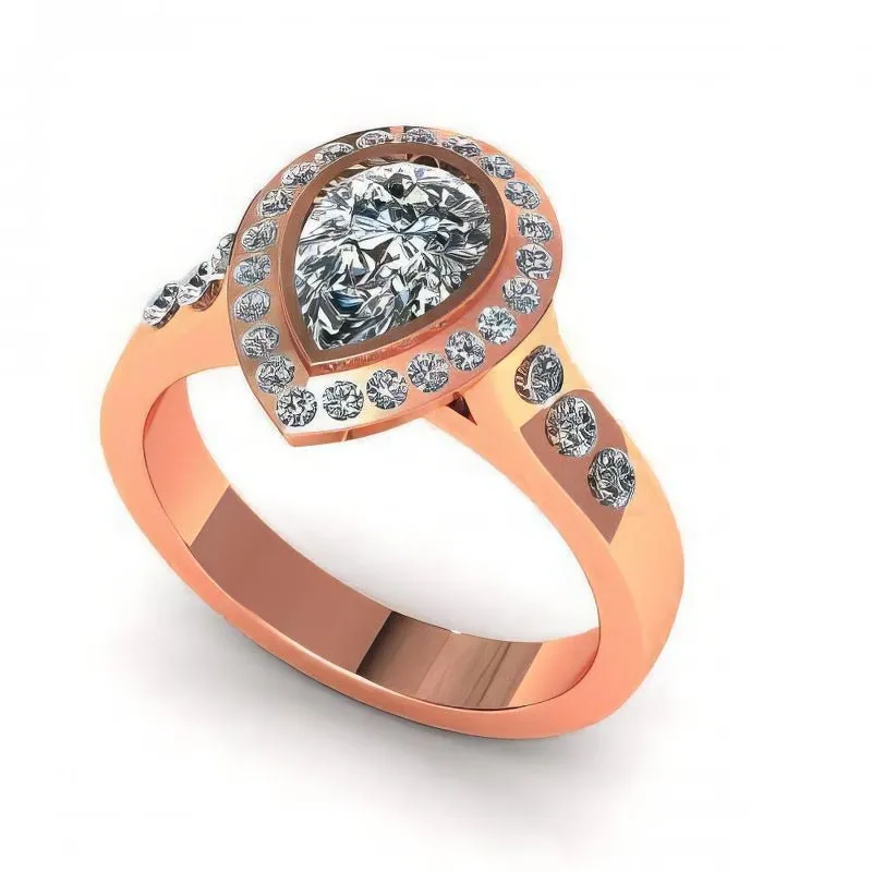0.73-1.88 CT Round & Pear Cut Diamonds - Engagement Ring