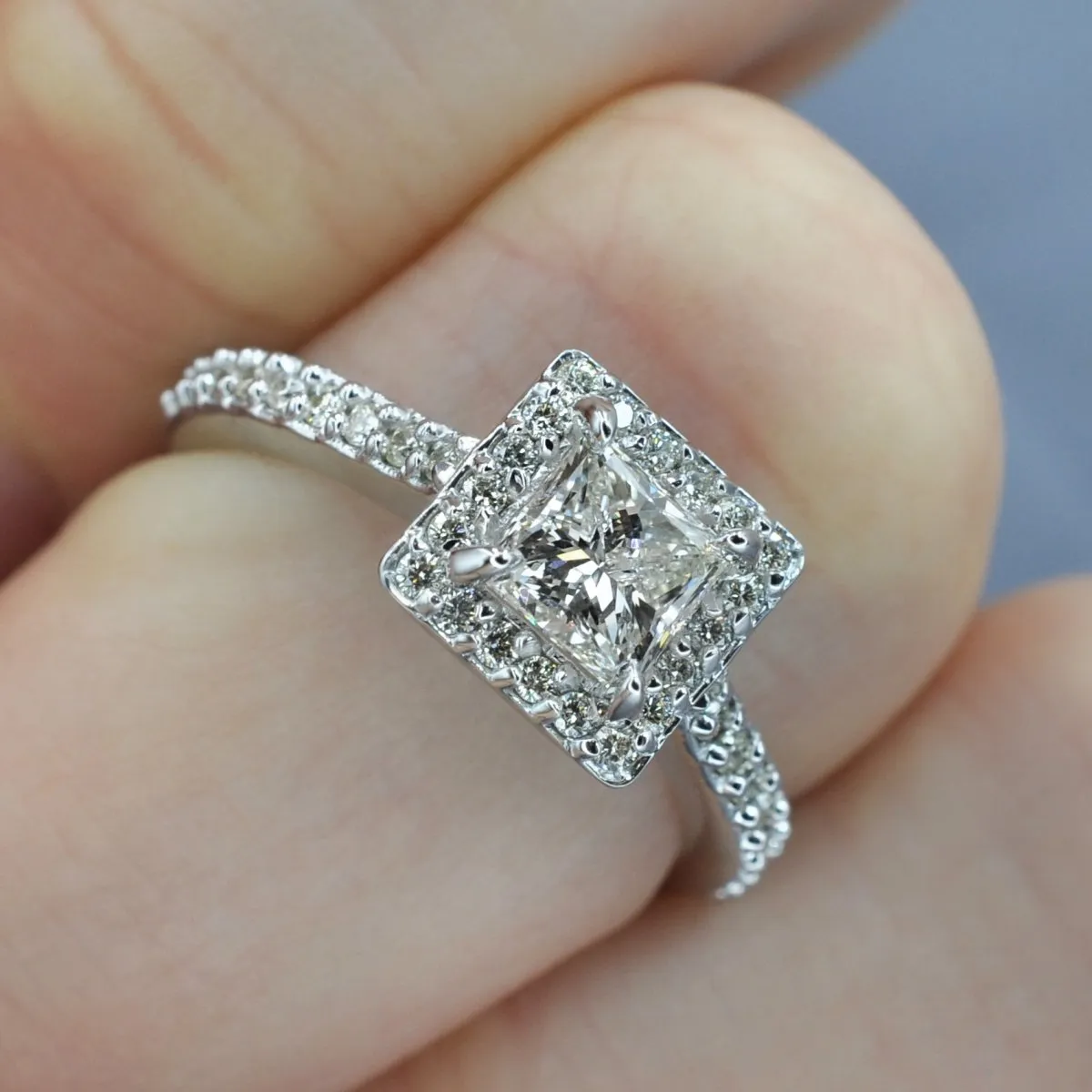 0.75-1.90 CT Round & Princess Cut Diamonds - Engagement Ring