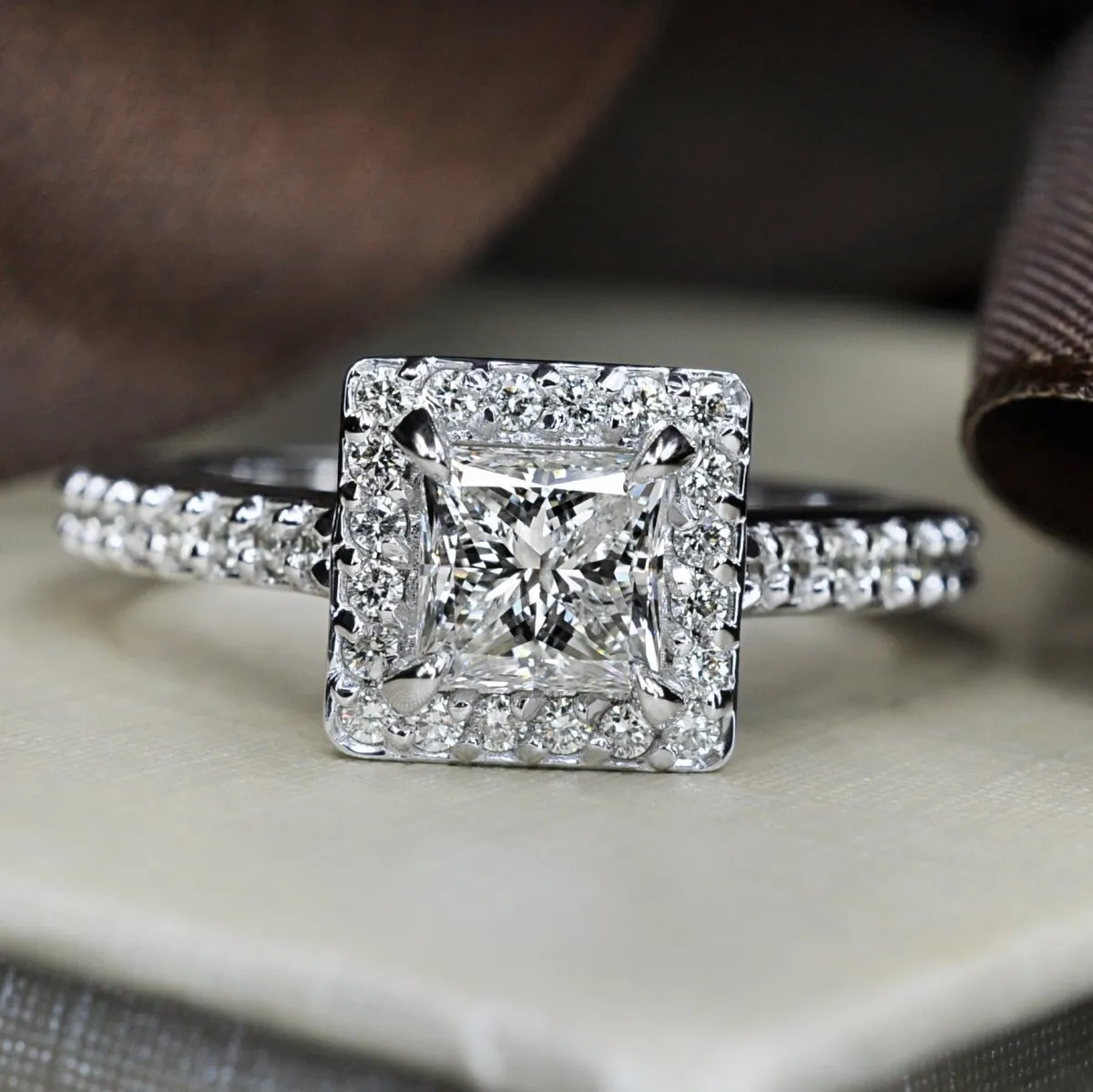 0.75-1.90 CT Round & Princess Cut Diamonds - Engagement Ring