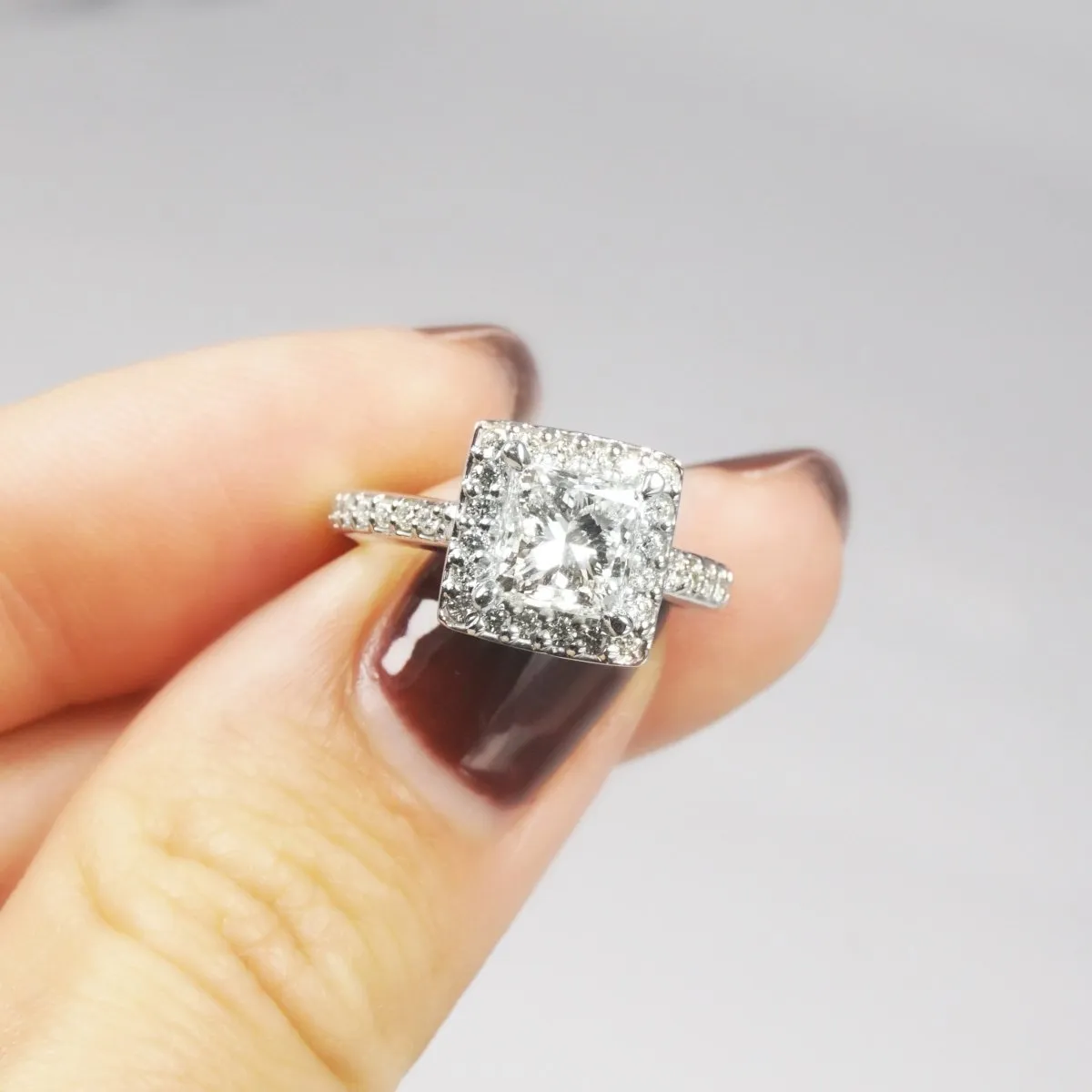 0.75-1.90 CT Round & Princess Cut Diamonds - Engagement Ring