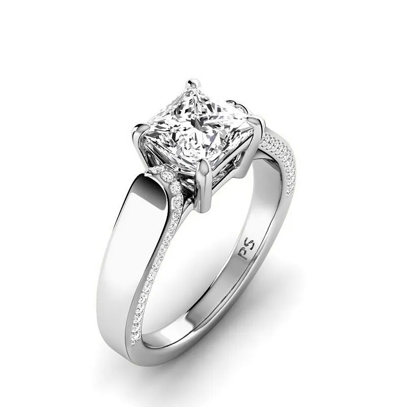 0.75-3.25 CT Round & Princess Cut Lab Grown Diamonds - Engagement Ring