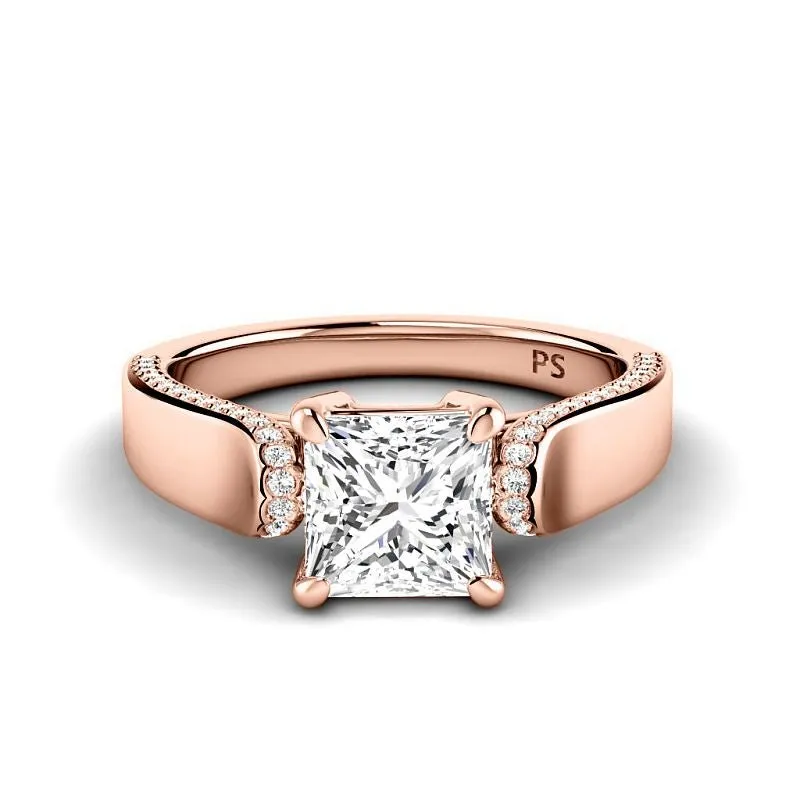 0.75-3.25 CT Round & Princess Cut Lab Grown Diamonds - Engagement Ring