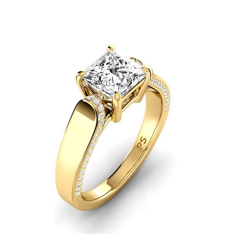 0.75-3.25 CT Round & Princess Cut Lab Grown Diamonds - Engagement Ring