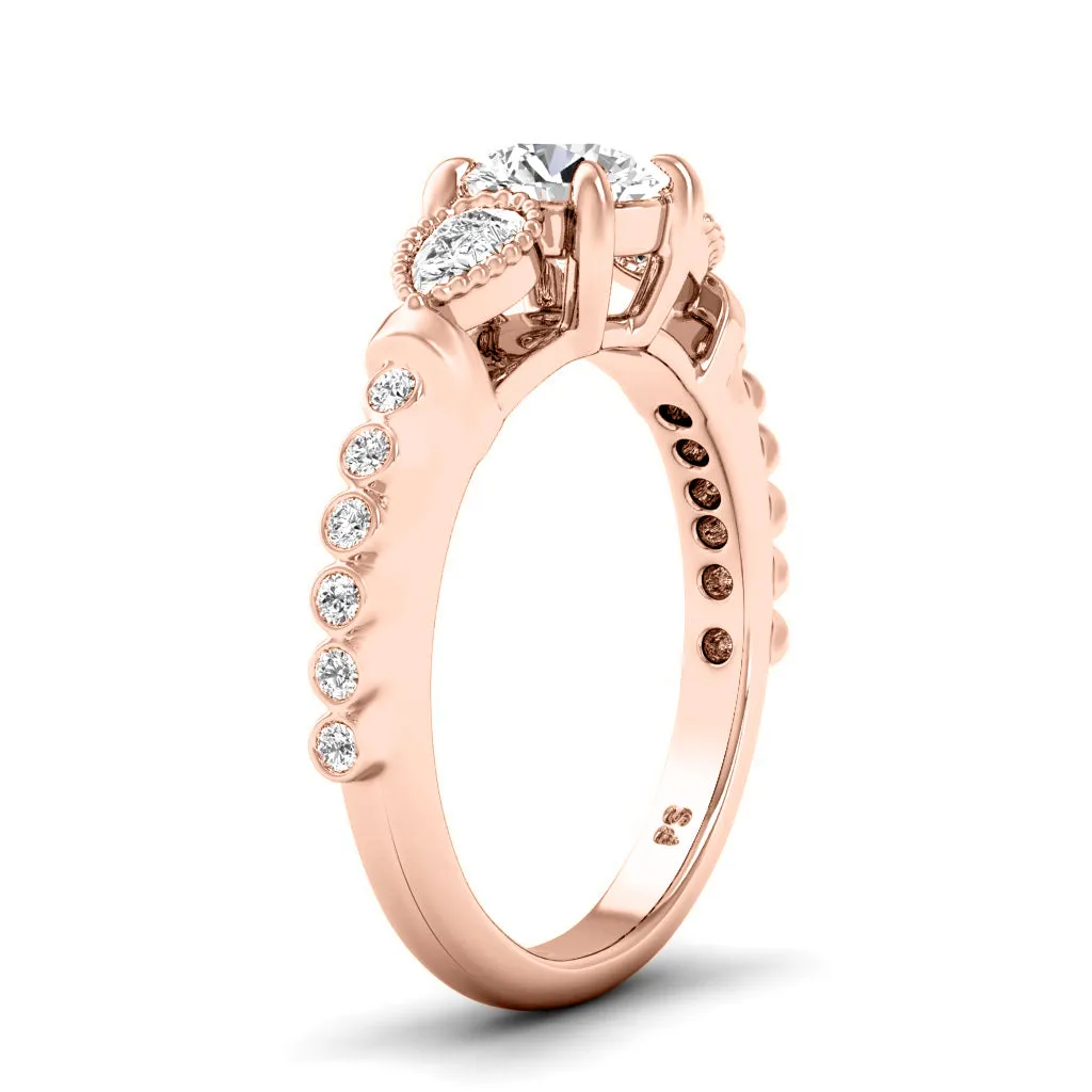 0.77-1.92 CT Round & Pear Cut Diamonds - Engagement Ring