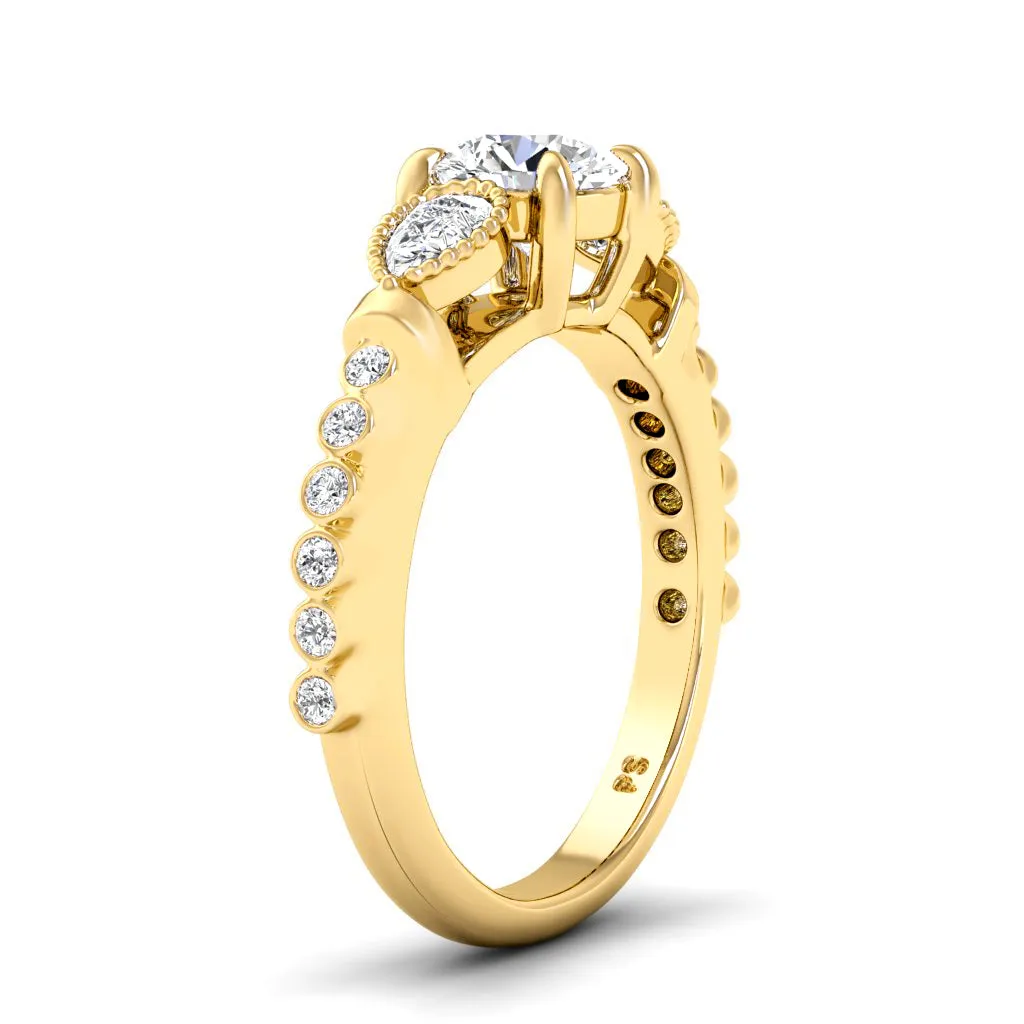 0.77-1.92 CT Round & Pear Cut Diamonds - Engagement Ring