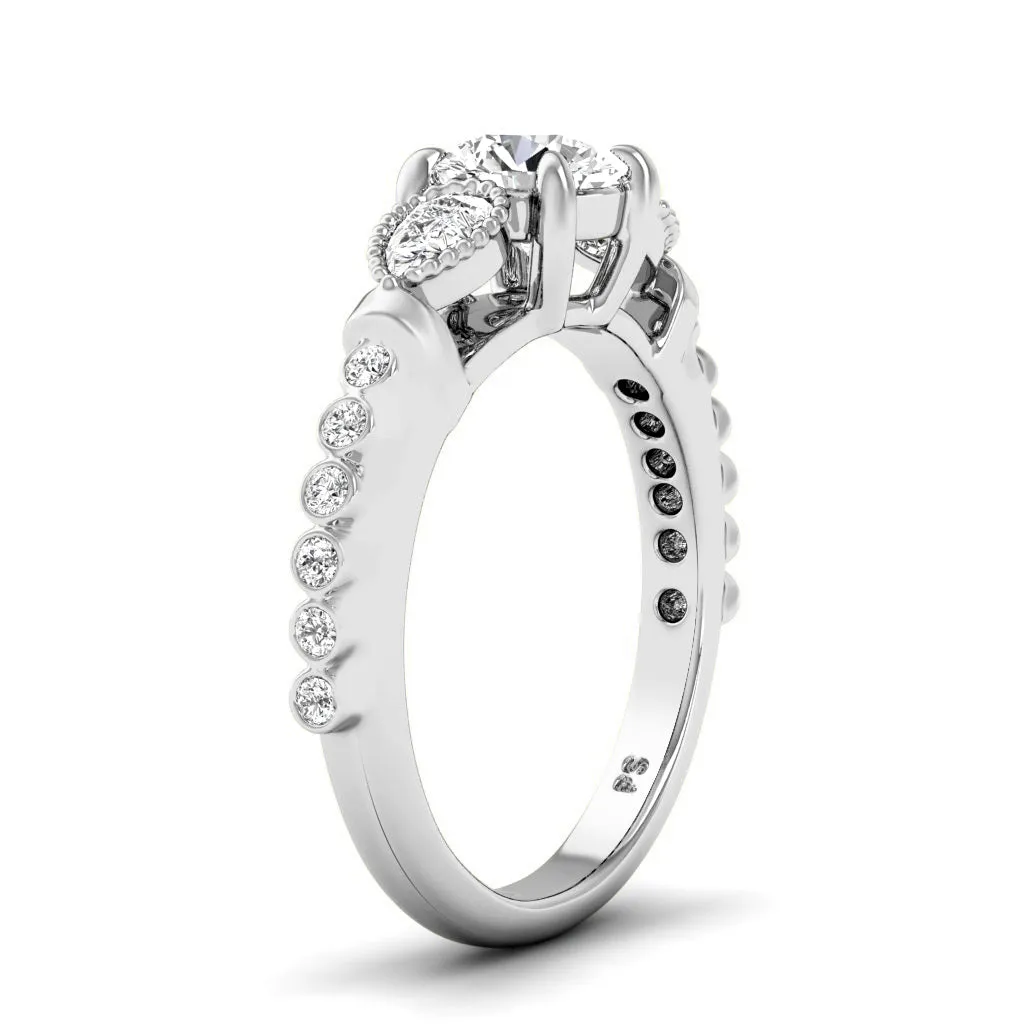 0.77-1.92 CT Round & Pear Cut Diamonds - Engagement Ring