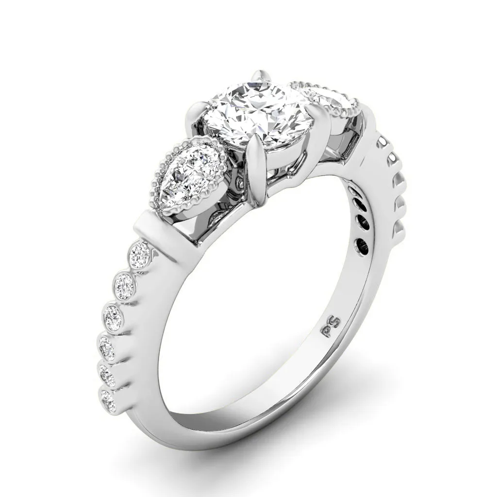 0.77-1.92 CT Round & Pear Cut Diamonds - Engagement Ring