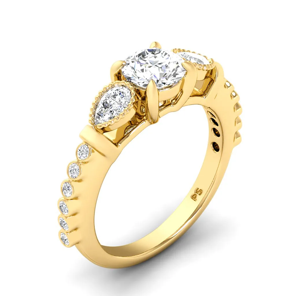 0.77-1.92 CT Round & Pear Cut Diamonds - Engagement Ring
