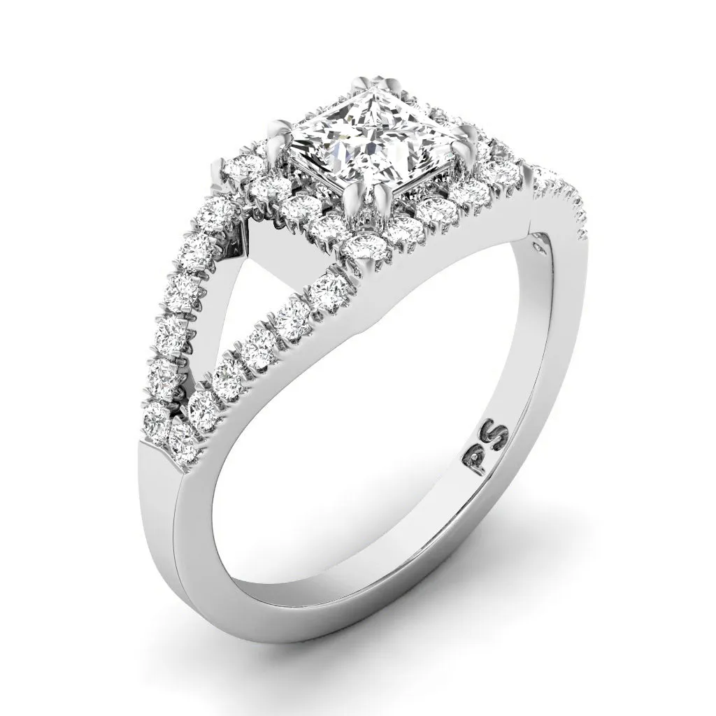 0.80-1.95 CT Round & Princess Cut Diamonds - Engagement Ring