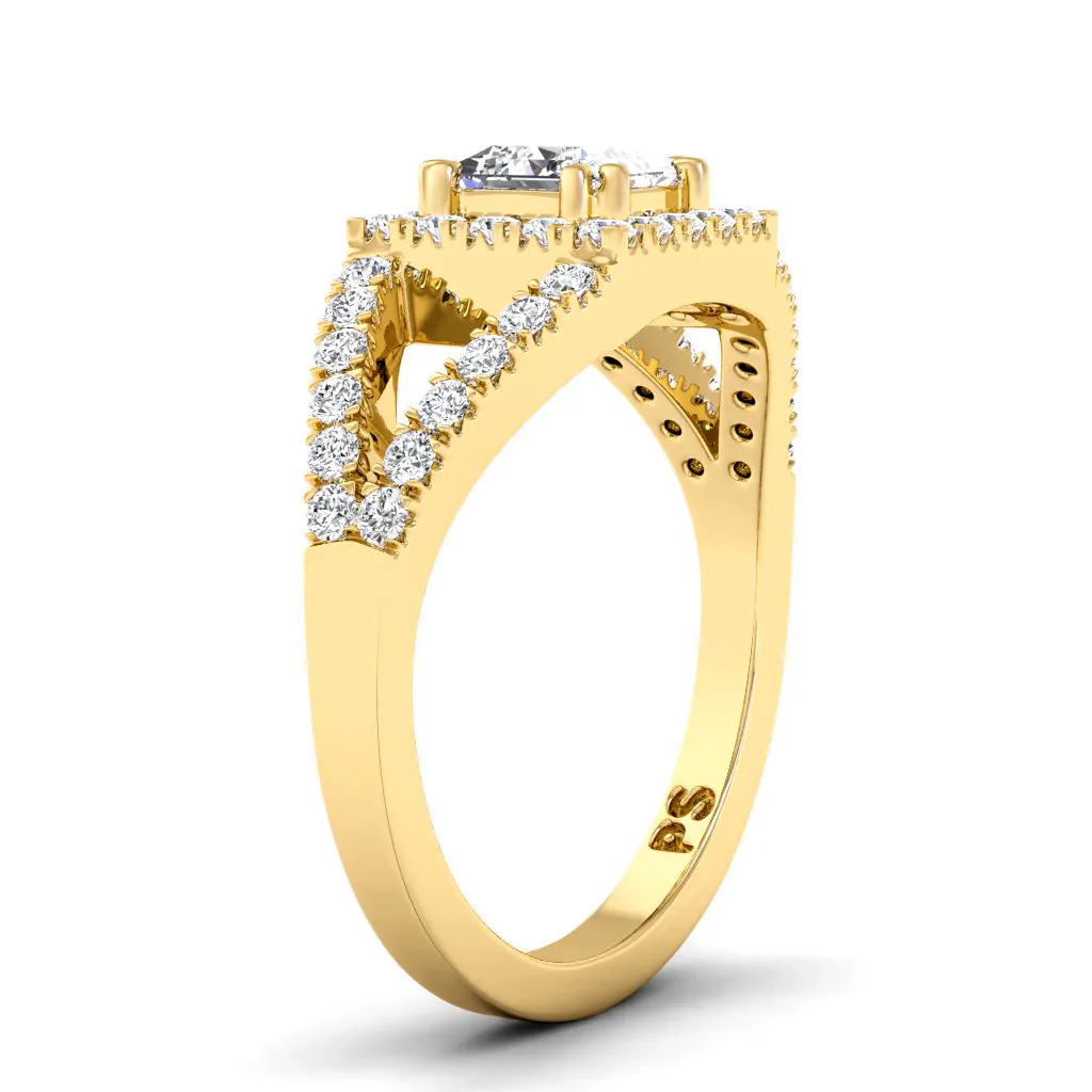 0.80-1.95 CT Round & Princess Cut Diamonds - Engagement Ring