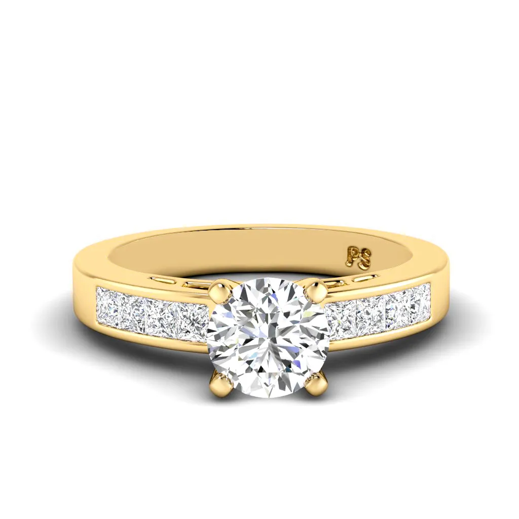 0.85-2.00 CT Princess & Round Cut Diamonds - Engagement Ring