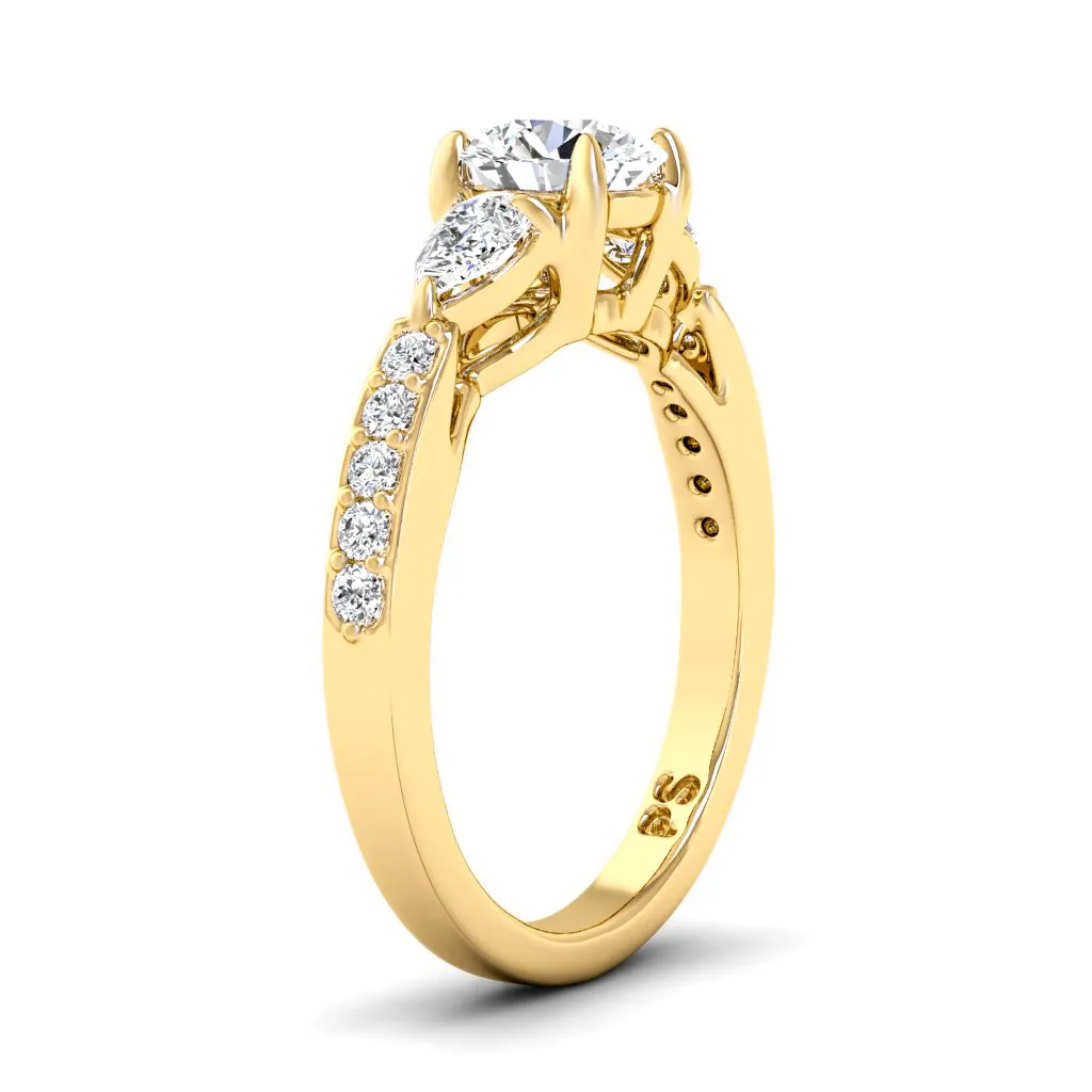 0.85-2.00 CT Round & Pear Cut Diamonds - Engagement Ring