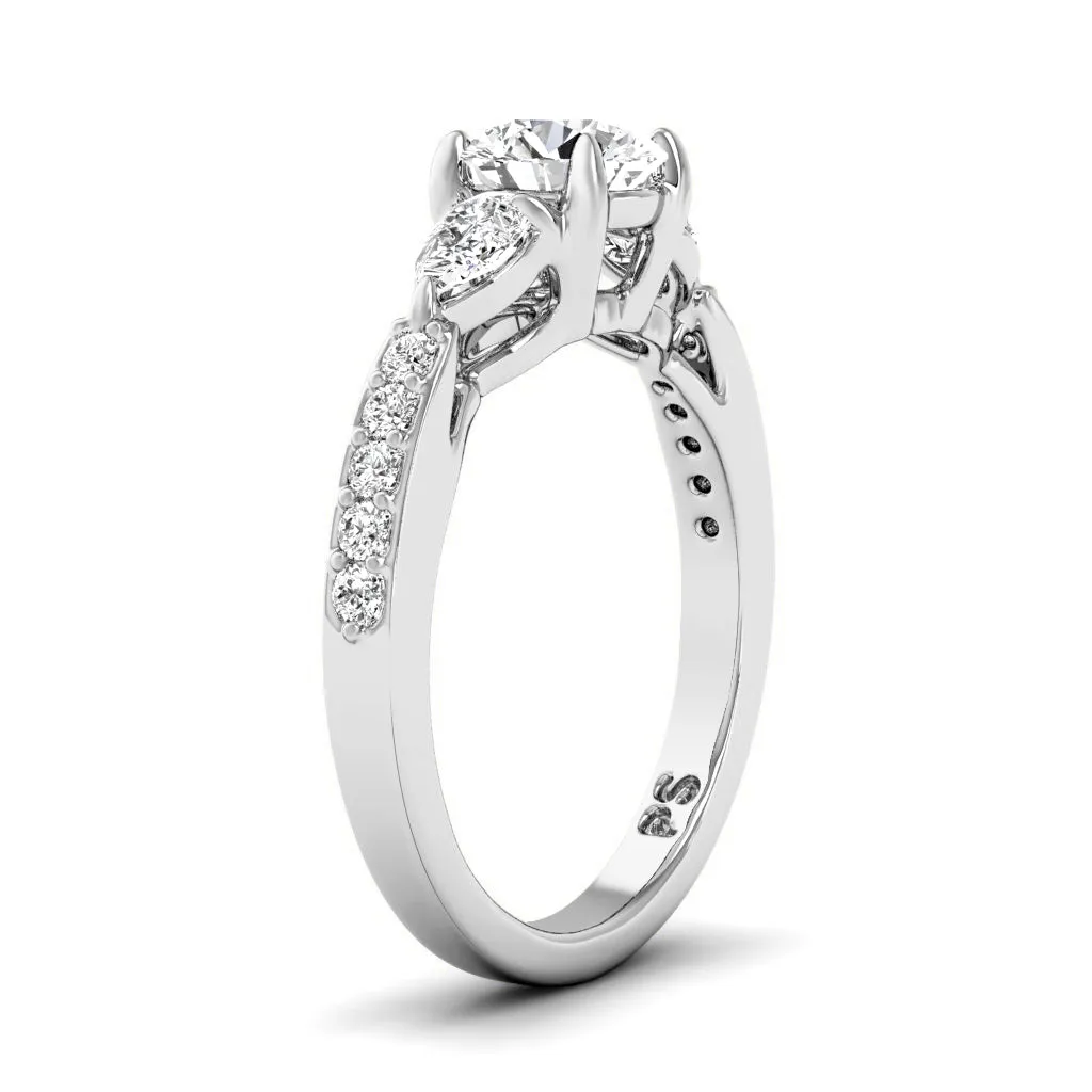 0.85-2.00 CT Round & Pear Cut Diamonds - Engagement Ring