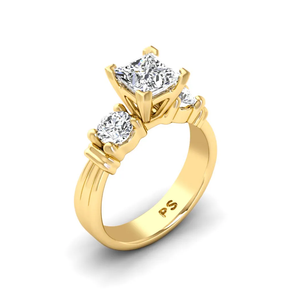 0.85-2.00 CT Round & Princess Cut Diamonds - Engagement Ring