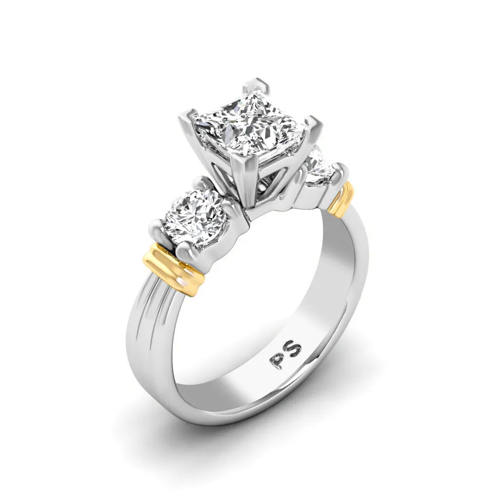 0.85-2.00 CT Round & Princess Cut Diamonds - Engagement Ring