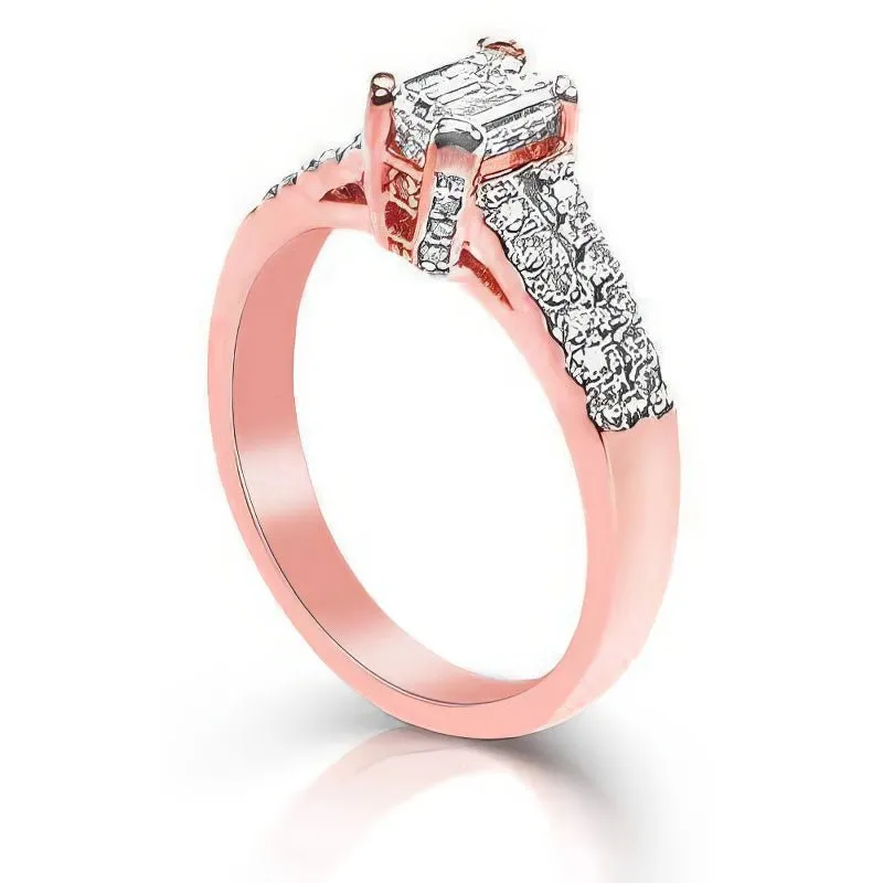 0.90-2.05 CT Round & Emerald Cut Diamonds - Engagement Ring