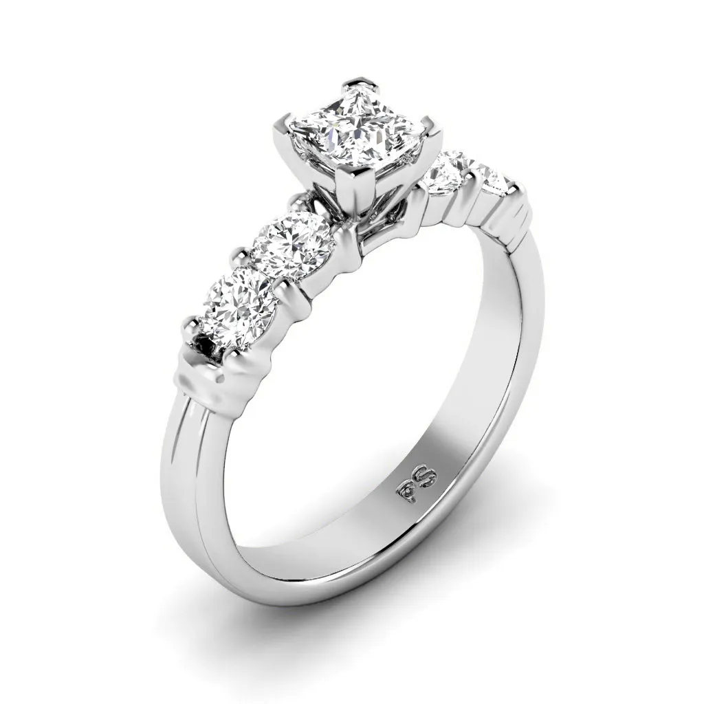 0.90-2.05 CT Round & Princess Cut Diamonds - Engagement Ring
