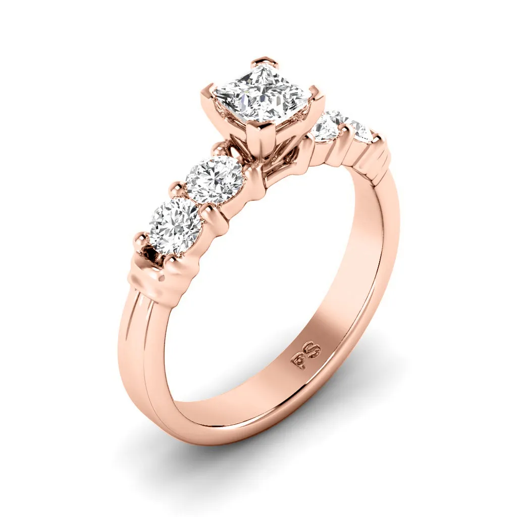 0.90-2.05 CT Round & Princess Cut Diamonds - Engagement Ring