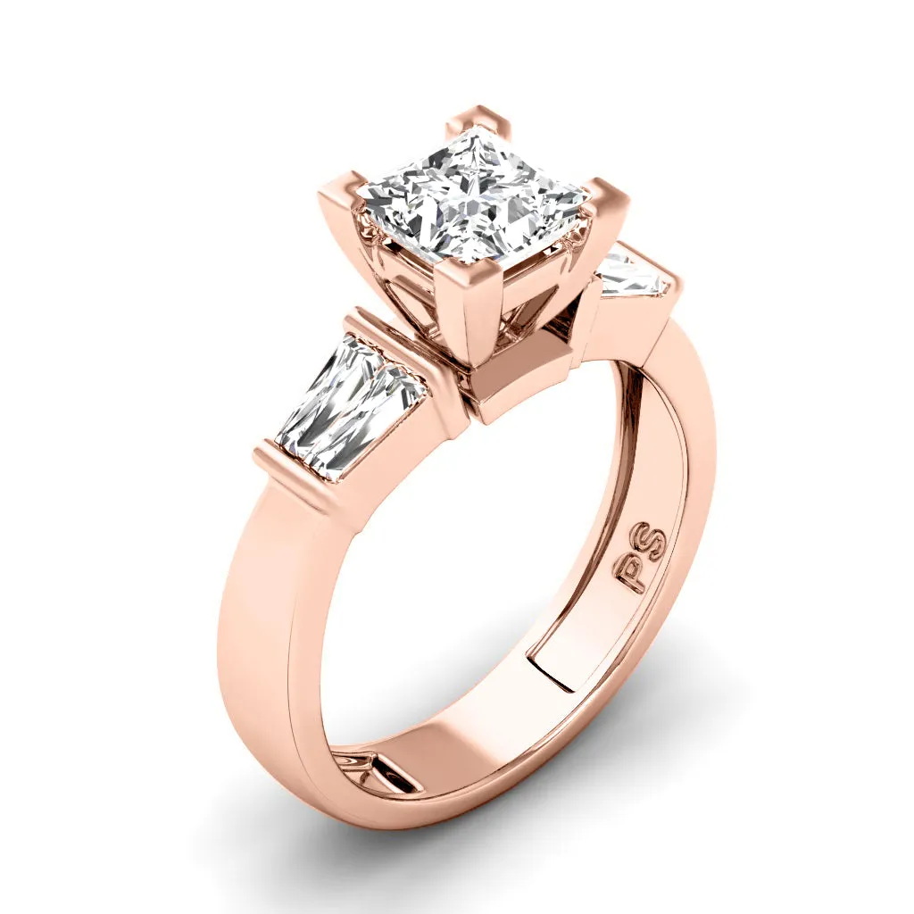 0.90-3.40 CT Taper & Princess Cut Lab Grown Diamonds - Engagement Ring