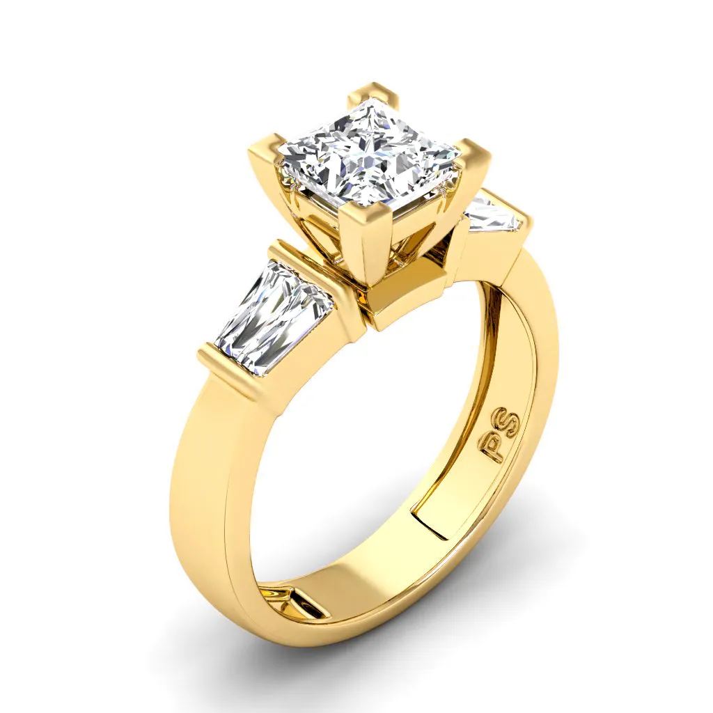 0.90-3.40 CT Taper & Princess Cut Lab Grown Diamonds - Engagement Ring