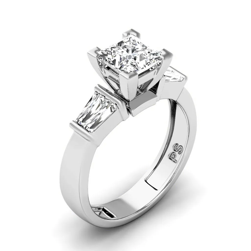 0.90-3.40 CT Taper & Princess Cut Lab Grown Diamonds - Engagement Ring