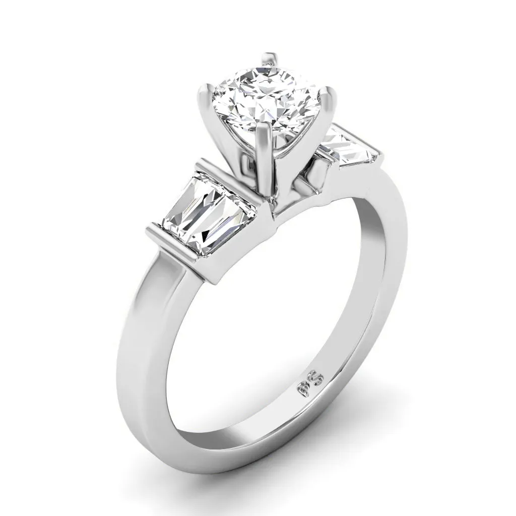 0.90-3.40 CT Taper & Round Cut Lab Grown Diamonds - Engagement Ring