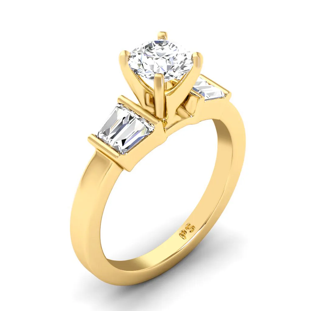 0.90-3.40 CT Taper & Round Cut Lab Grown Diamonds - Engagement Ring