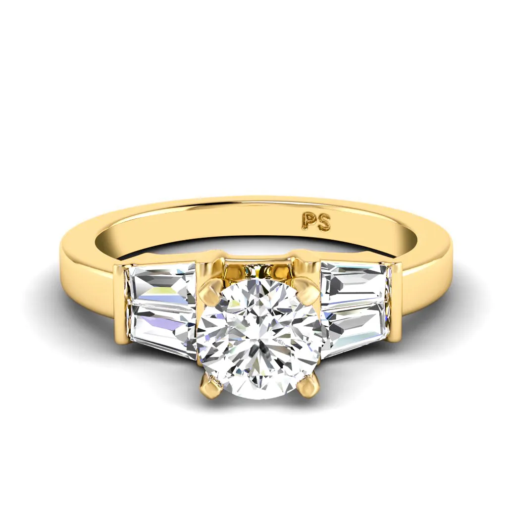 0.90-3.40 CT Taper & Round Cut Lab Grown Diamonds - Engagement Ring