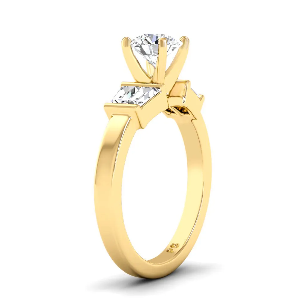0.90-3.40 CT Taper & Round Cut Lab Grown Diamonds - Engagement Ring