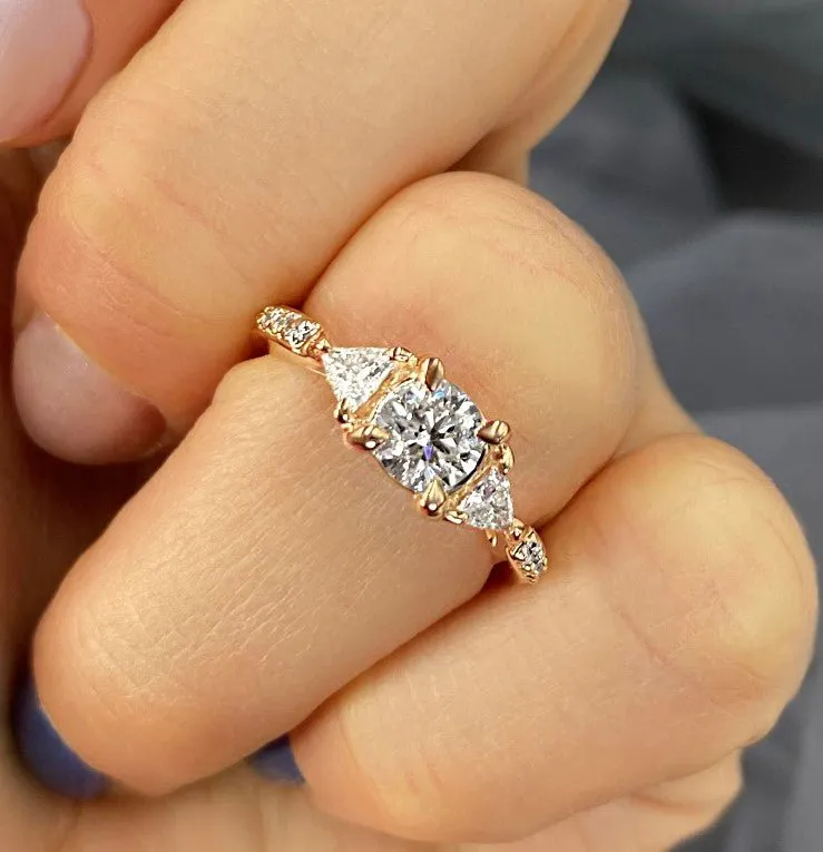 0.95-2.10 CT Round & Triangle Cut Diamonds - Engagement Ring