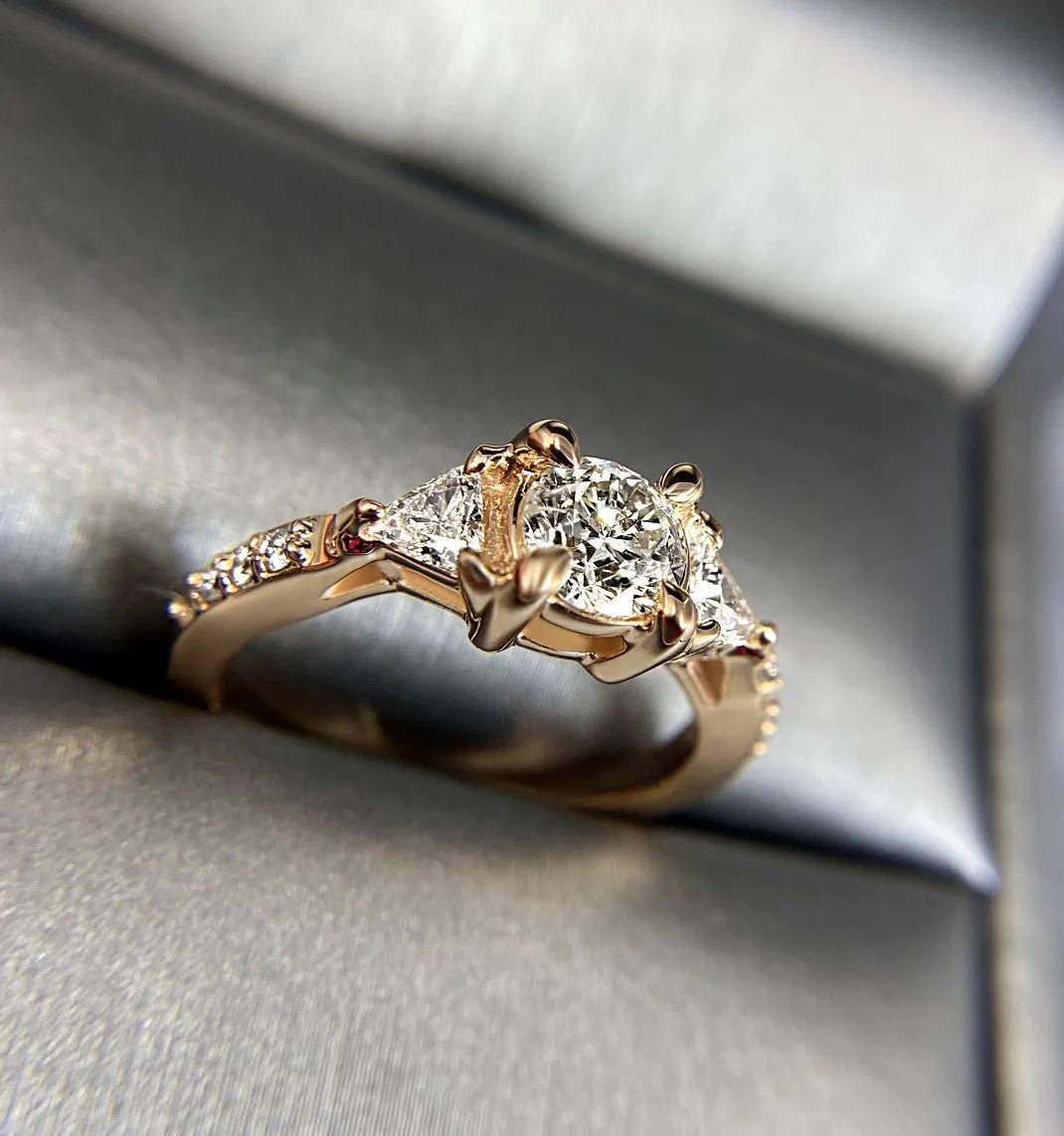 0.95-2.10 CT Round & Triangle Cut Diamonds - Engagement Ring