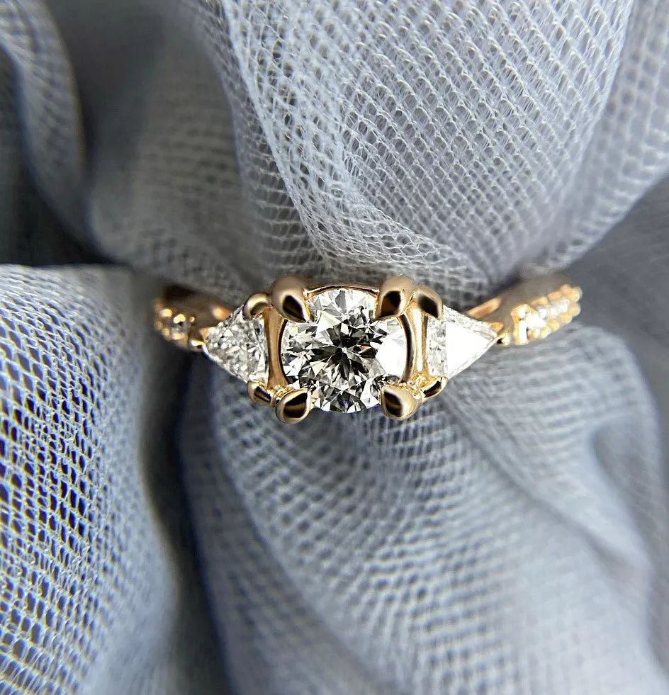 0.95-2.10 CT Round & Triangle Cut Diamonds - Engagement Ring