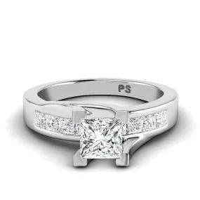 0.95-3.45 CT Princess Cut Lab Grown Diamonds - Engagement Ring
