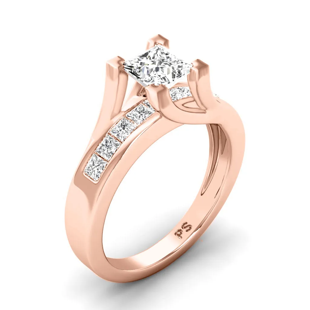 0.95-3.45 CT Princess Cut Lab Grown Diamonds - Engagement Ring