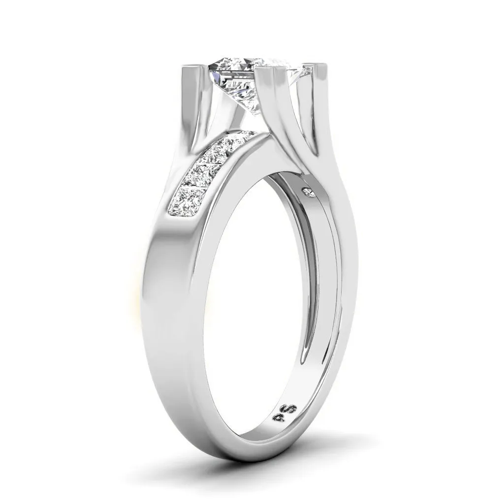 0.95-3.45 CT Princess Cut Lab Grown Diamonds - Engagement Ring