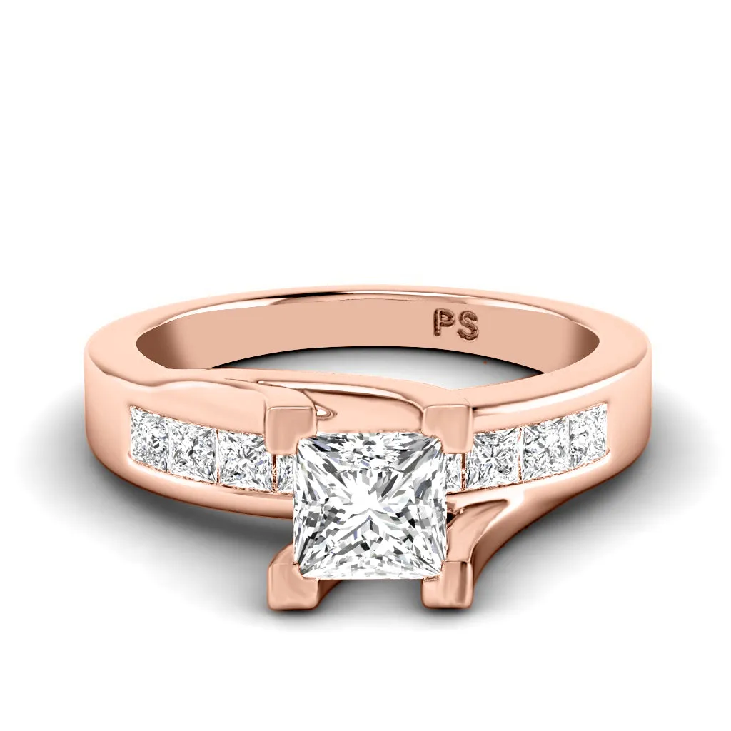 0.95-3.45 CT Princess Cut Lab Grown Diamonds - Engagement Ring