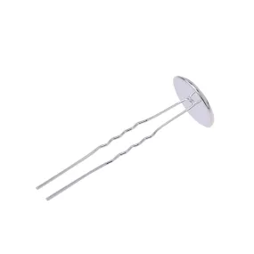10 Silver Plated U shape Hairpin with 14mm Bezel Diy  Bobby Pins Wedding Hair Pins Hair Accessories