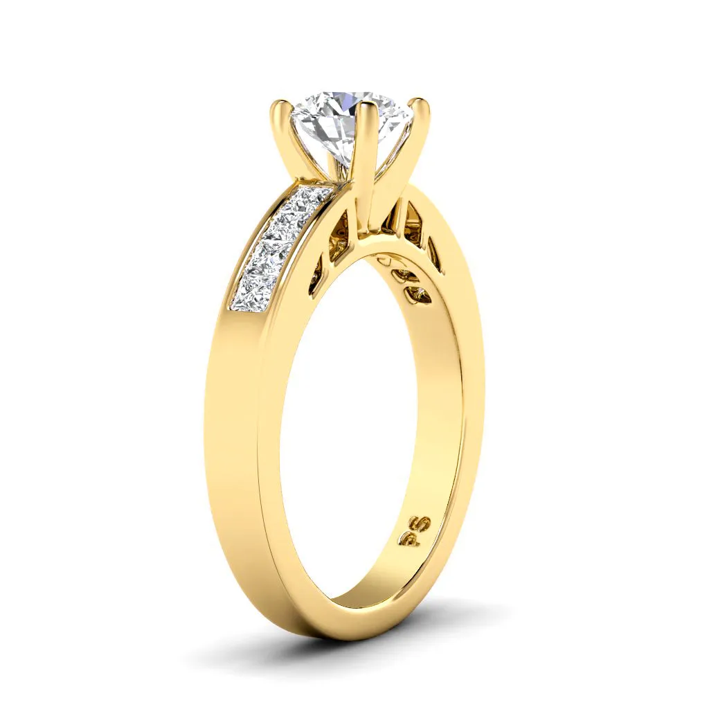1.00-3.50 CT Princess & Round Cut Lab Grown Diamonds - Engagement Ring