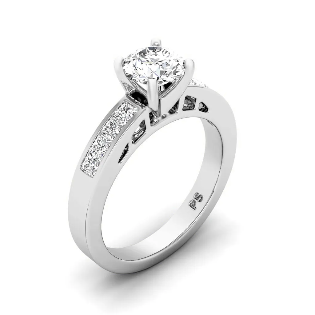 1.00-3.50 CT Princess & Round Cut Lab Grown Diamonds - Engagement Ring