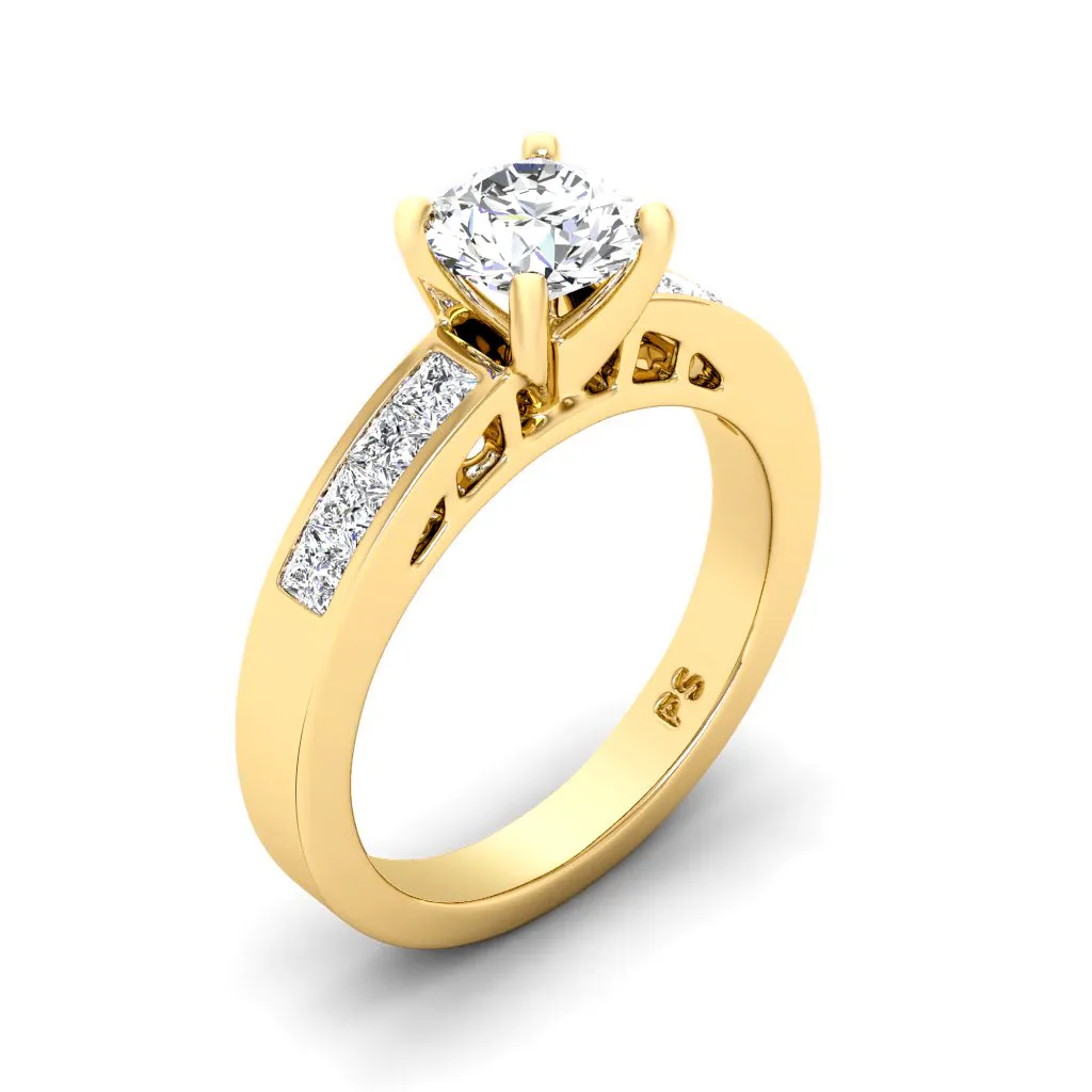 1.00-3.50 CT Princess & Round Cut Lab Grown Diamonds - Engagement Ring