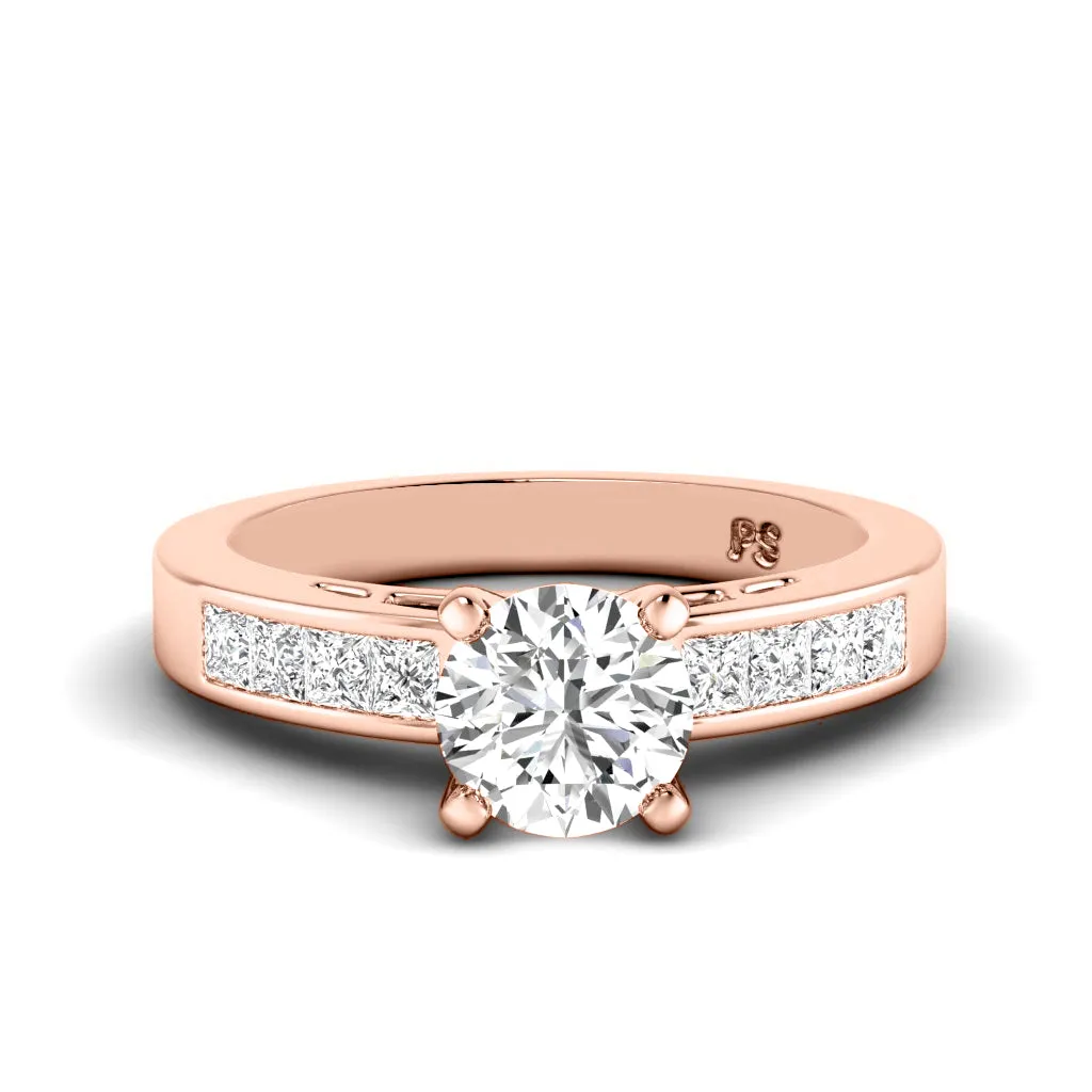1.00-3.50 CT Princess & Round Cut Lab Grown Diamonds - Engagement Ring