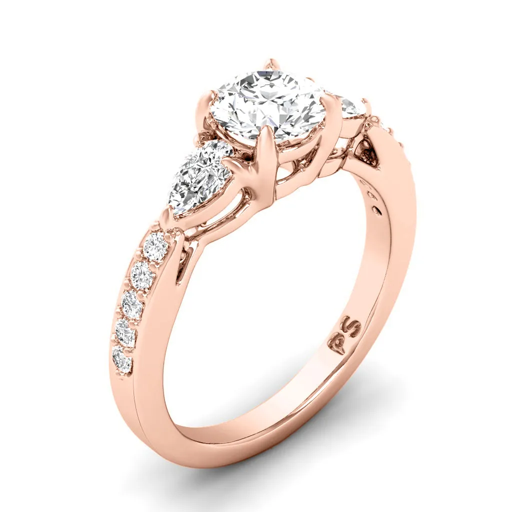 1.00-3.50 CT Round & Pear Cut Lab Grown Diamonds - Engagement Ring